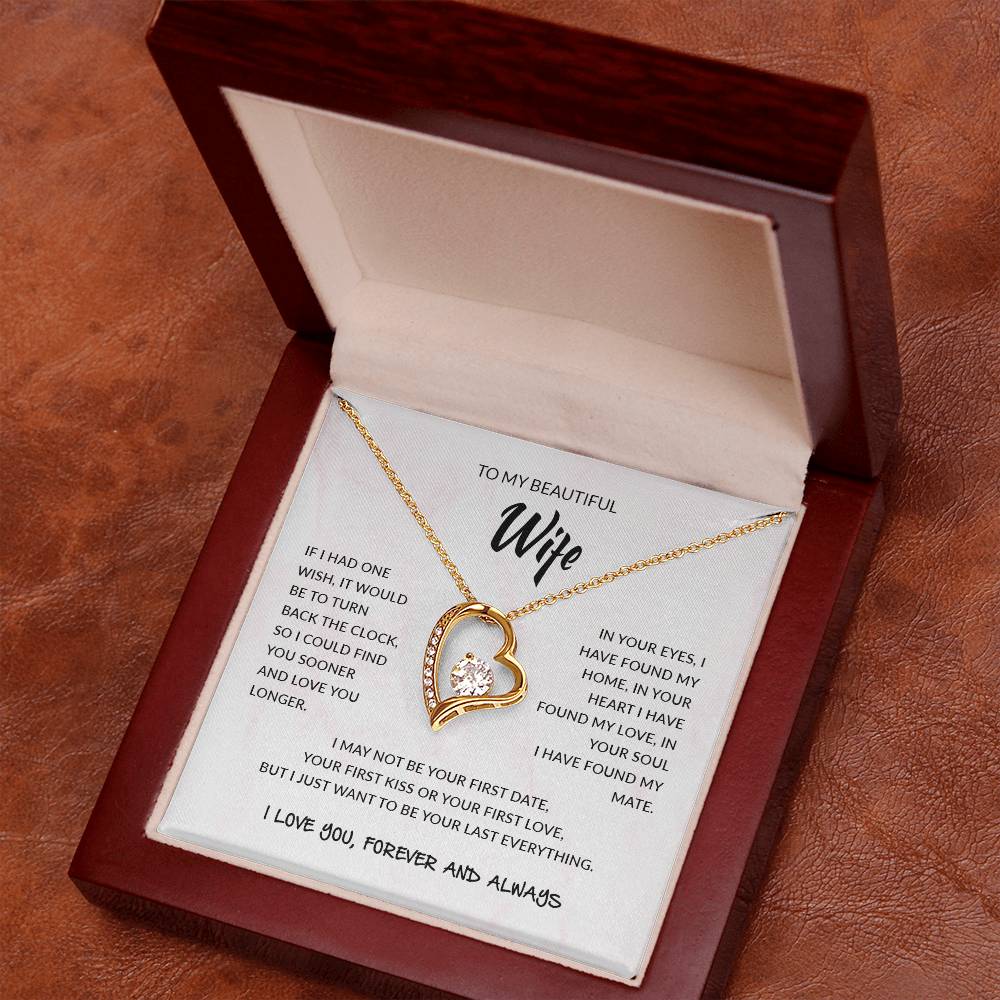 To My Beautiful Wife | I Love You, Forever & Always - Forever Love Necklace - Design Studios Direct