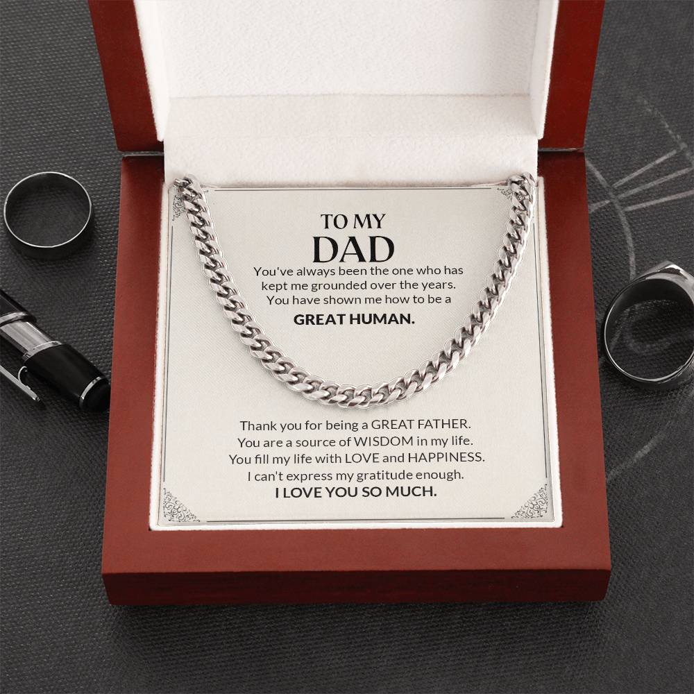 To My Dad | I Love You So Much - Cuban Link Chain - Design Studios Direct