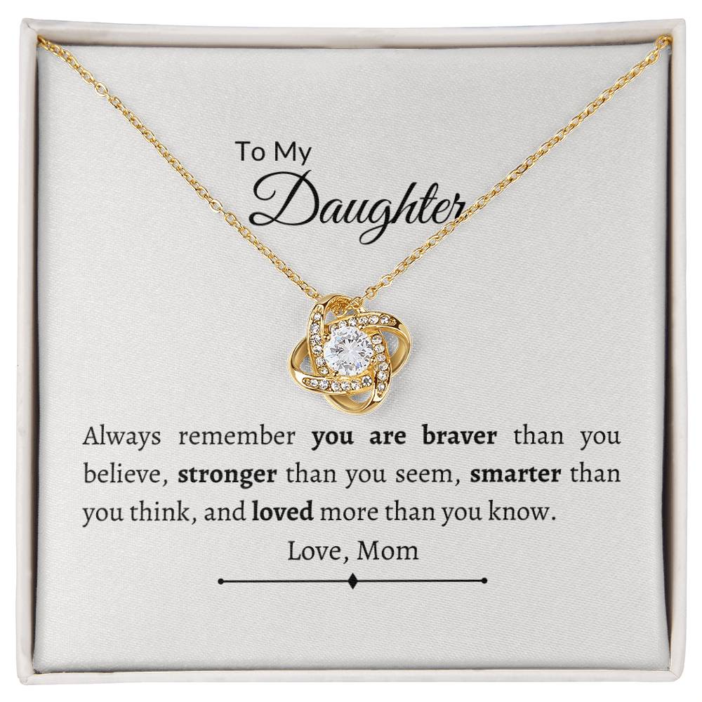 "MY DAUGHTER" Love Knot Necklace - Design Studios Direct