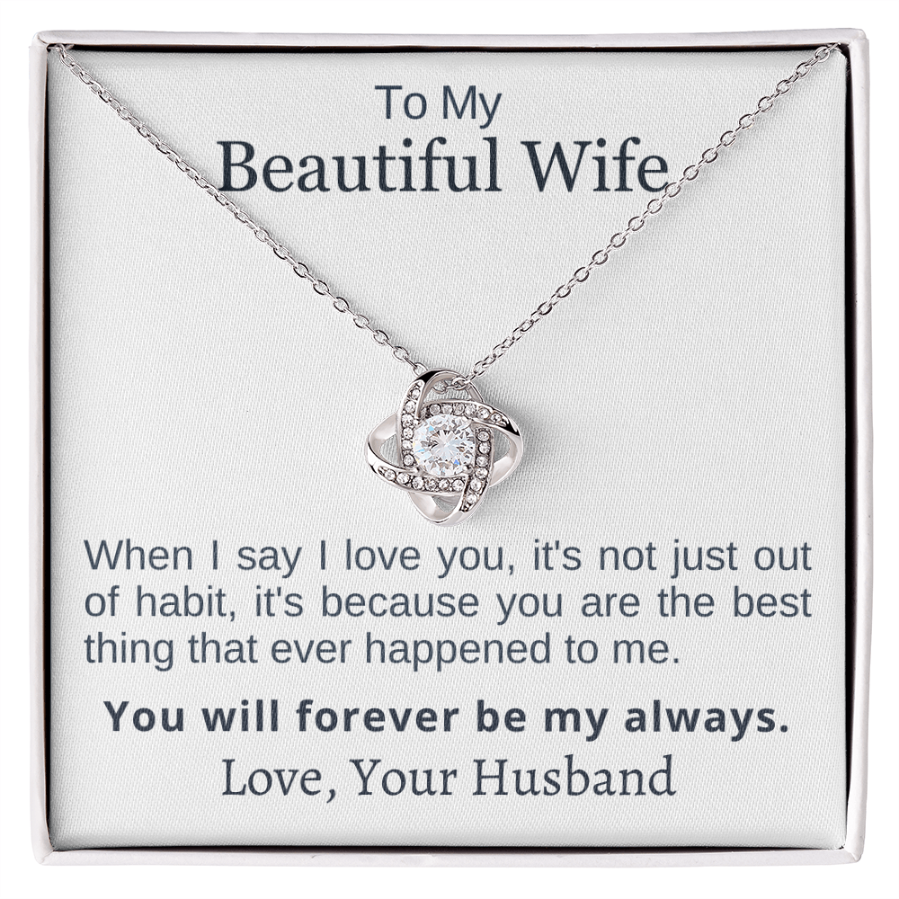 When I say I Love You - Love Knot Necklace
