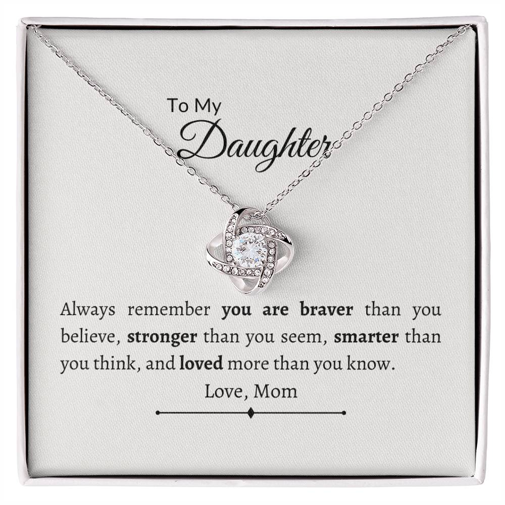 "MY DAUGHTER" Love Knot Necklace - Design Studios Direct