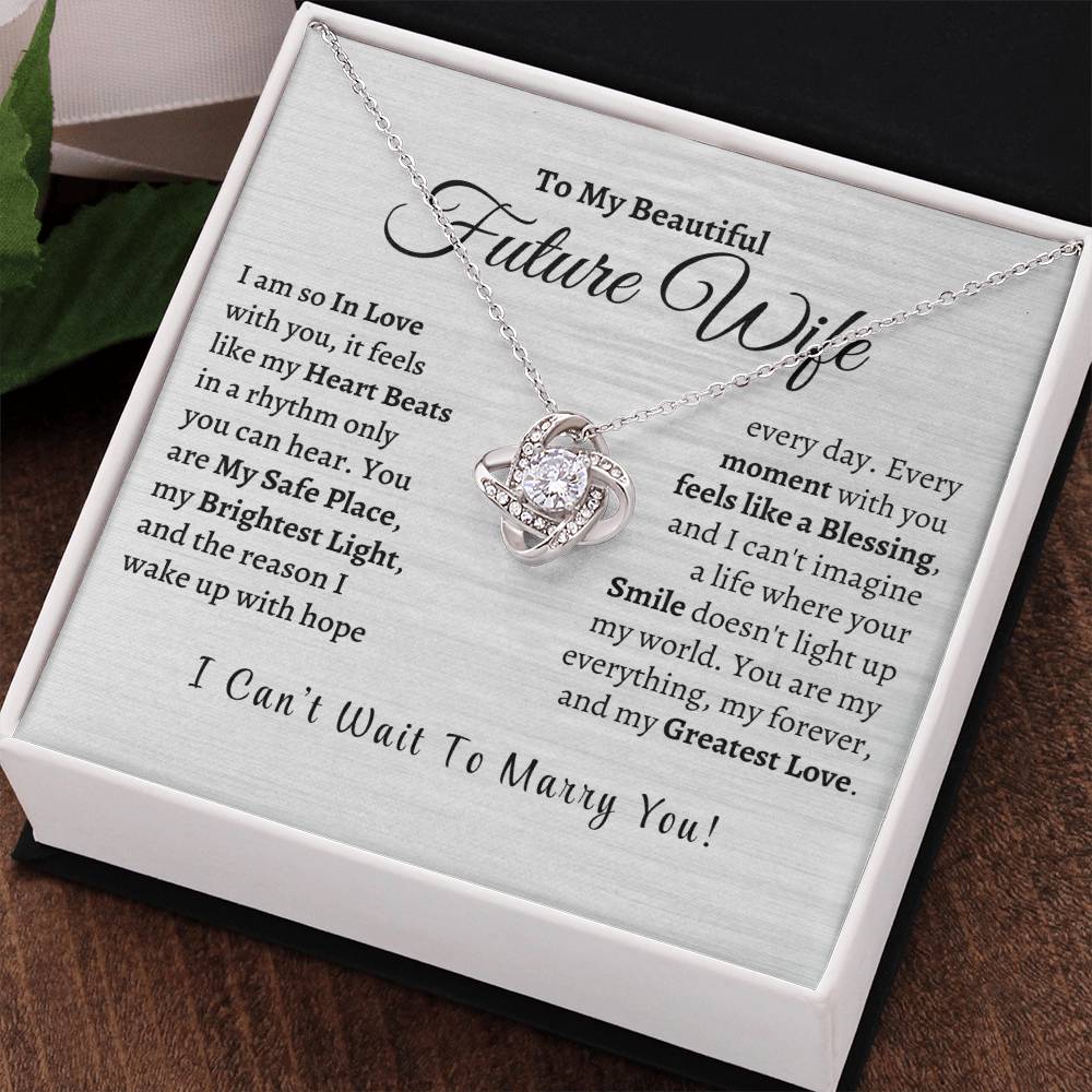 So In Love, My Beautiful Future Wife - Love Knot Necklace - Design Studios Direct