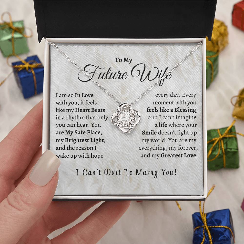 MY Future Wife, My Greatest Love - Love Knot Necklace - Design Studios Direct