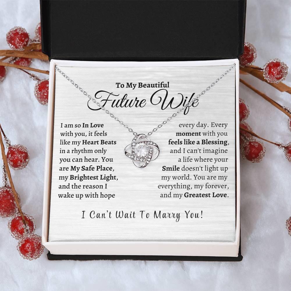 So In Love, My Beautiful Future Wife - Love Knot Necklace - Design Studios Direct