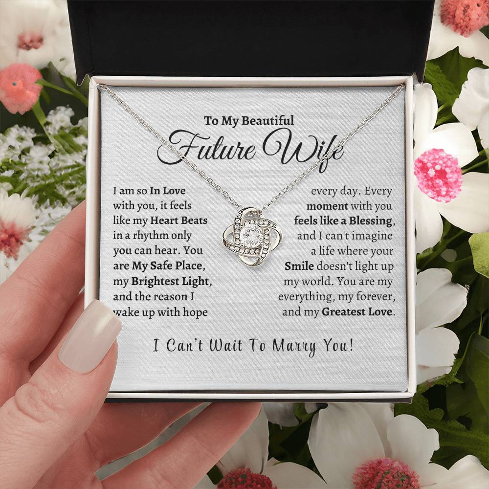 So In Love, My Beautiful Future Wife - Love Knot Necklace - Design Studios Direct