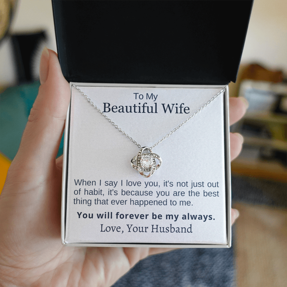 When I say I Love You - Love Knot Necklace