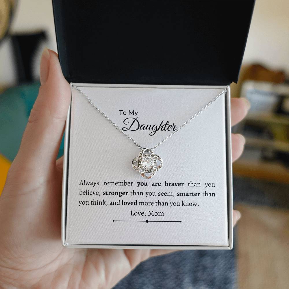 "MY DAUGHTER" Love Knot Necklace - Design Studios Direct