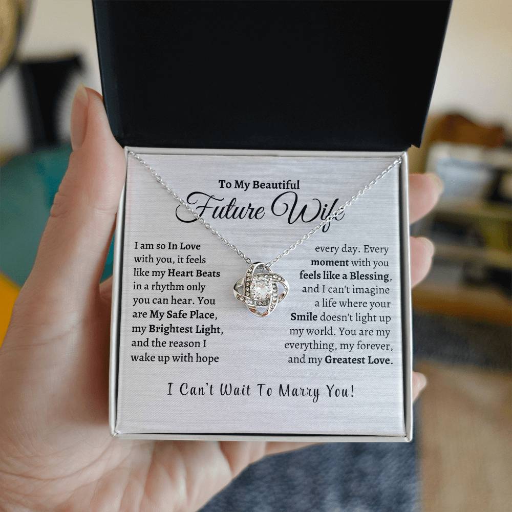 So In Love, My Beautiful Future Wife - Love Knot Necklace - Design Studios Direct
