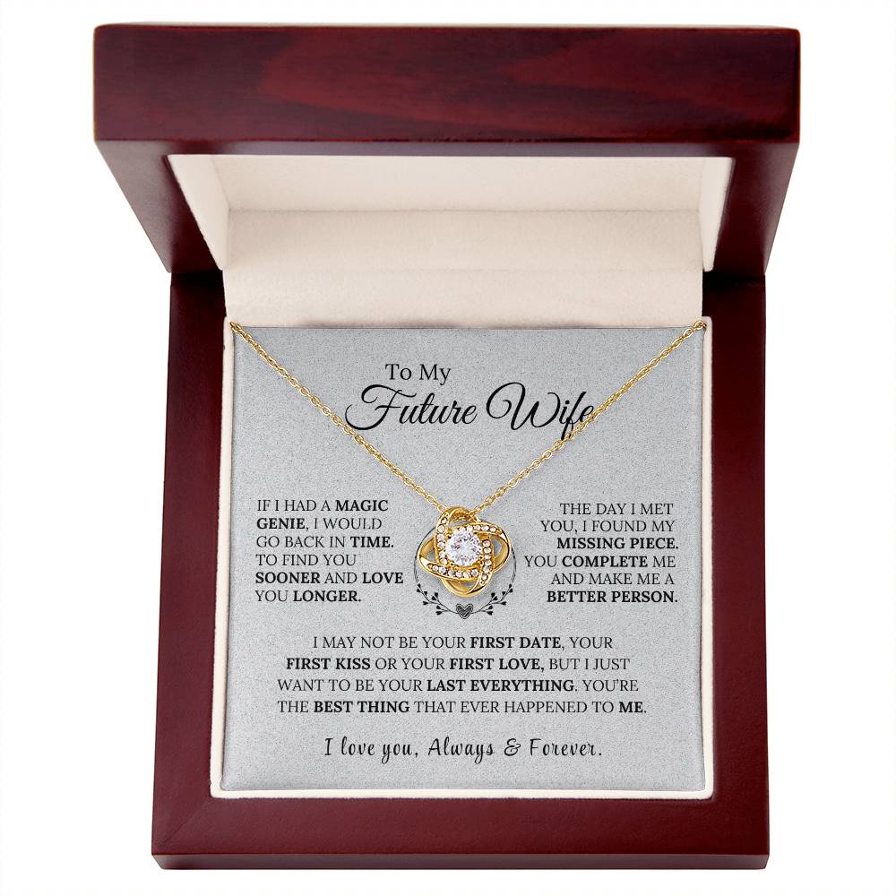 My Future Wife with Hearts - Love Knot Necklace - Design Studios Direct