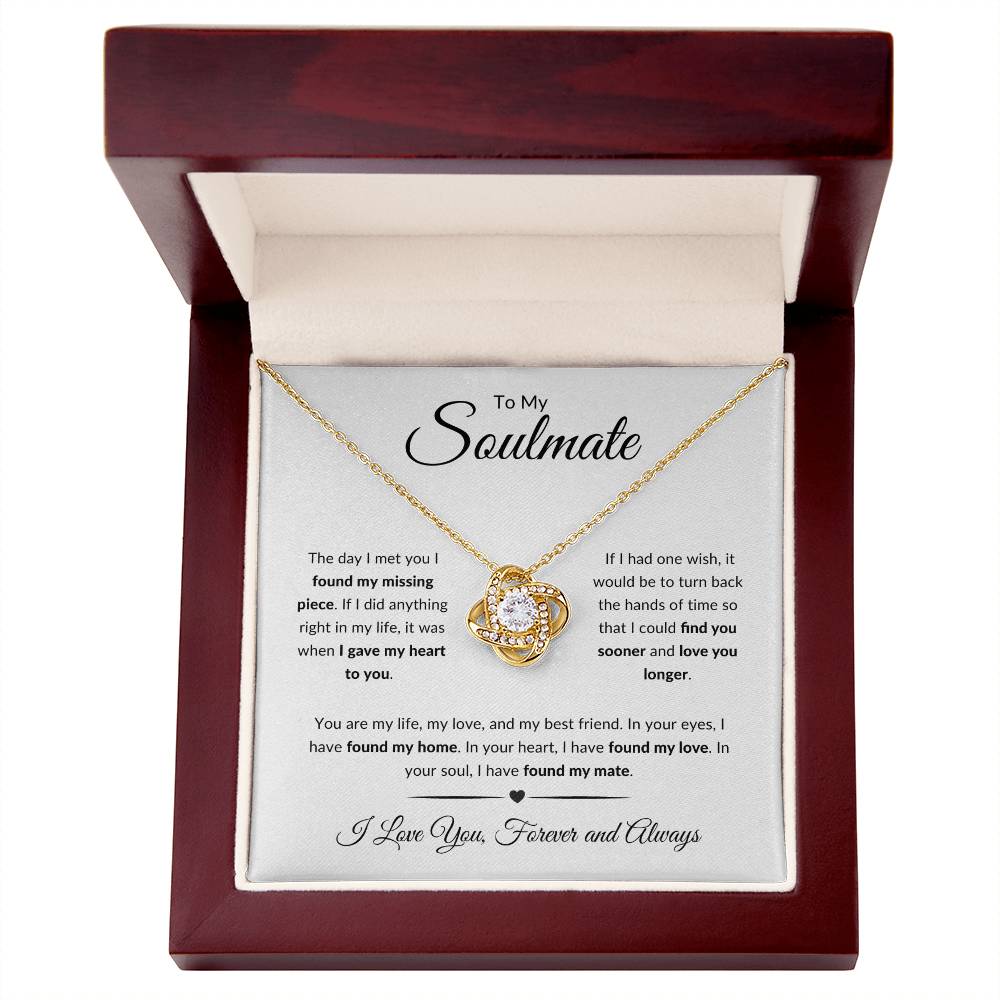 To My Soulmate | I Love You, Forever & Always - Love Knot Necklace - Design Studios Direct