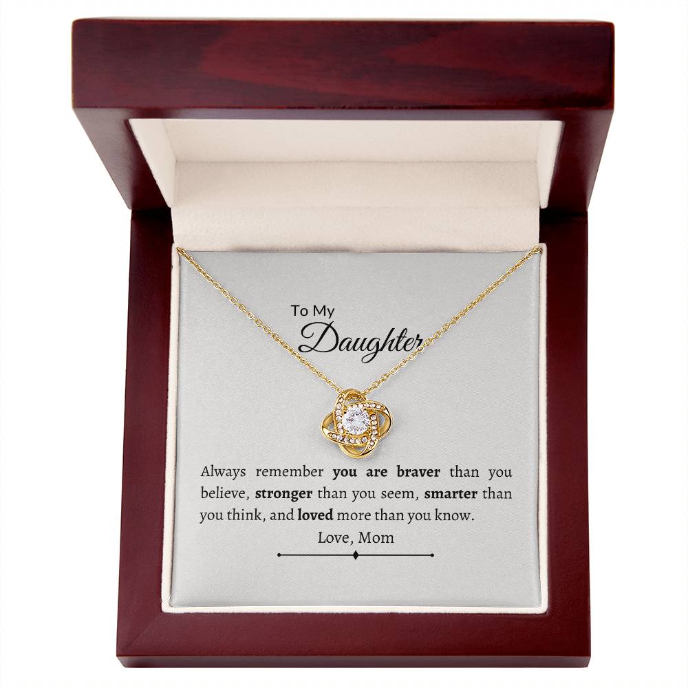 "MY DAUGHTER" Love Knot Necklace - Design Studios Direct