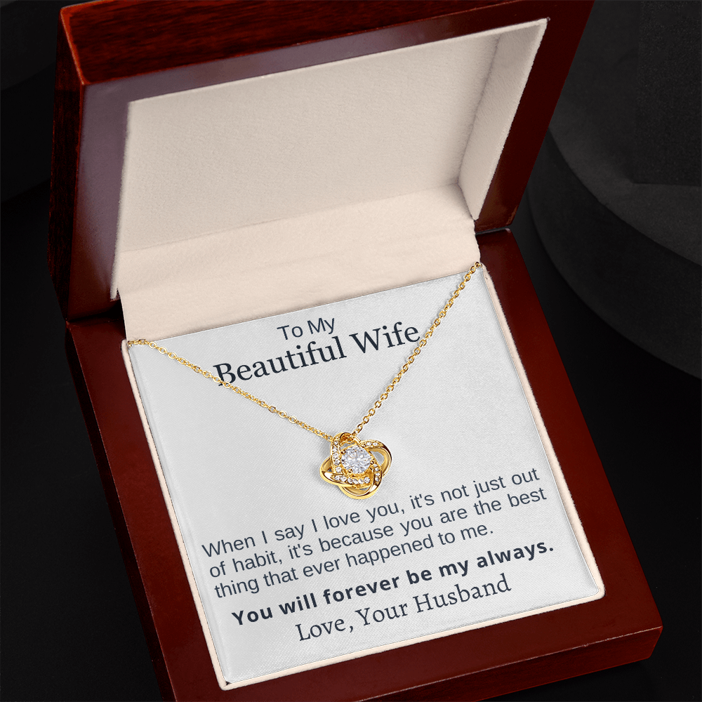 When I say I Love You - Love Knot Necklace