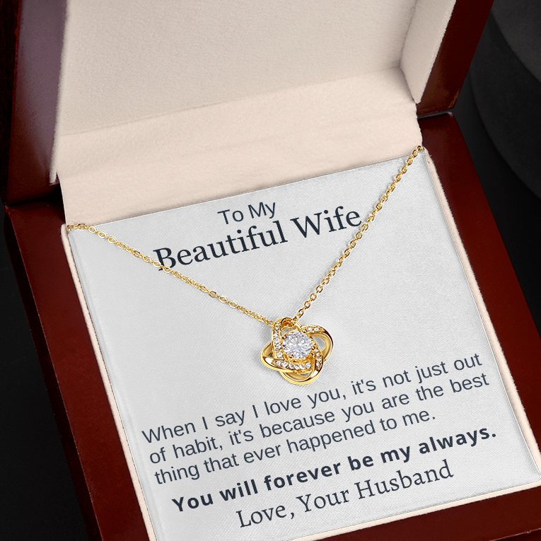 When I say I Love You - Love Knot Necklace