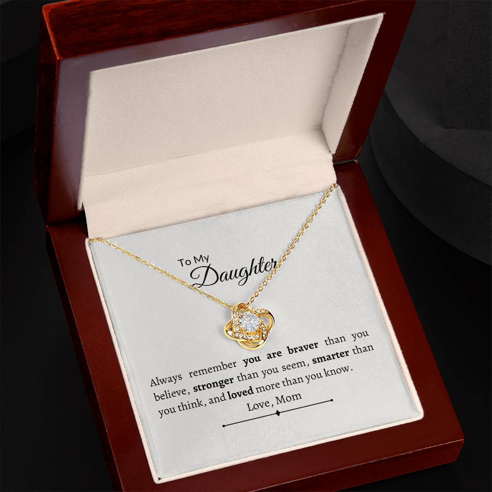 "MY DAUGHTER" Love Knot Necklace - Design Studios Direct