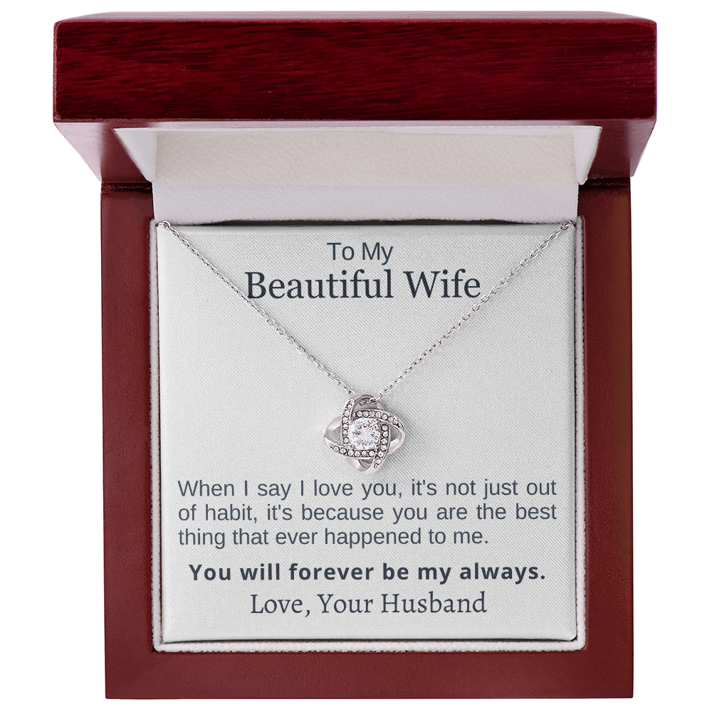 When I say I Love You - Love Knot Necklace