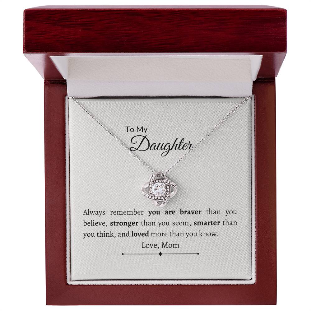 "MY DAUGHTER" Love Knot Necklace - Design Studios Direct
