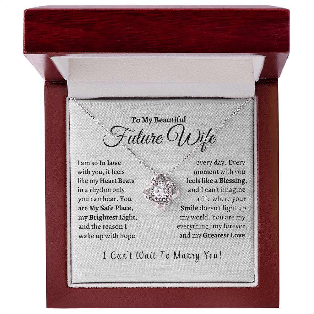 So In Love, My Beautiful Future Wife - Love Knot Necklace - Design Studios Direct