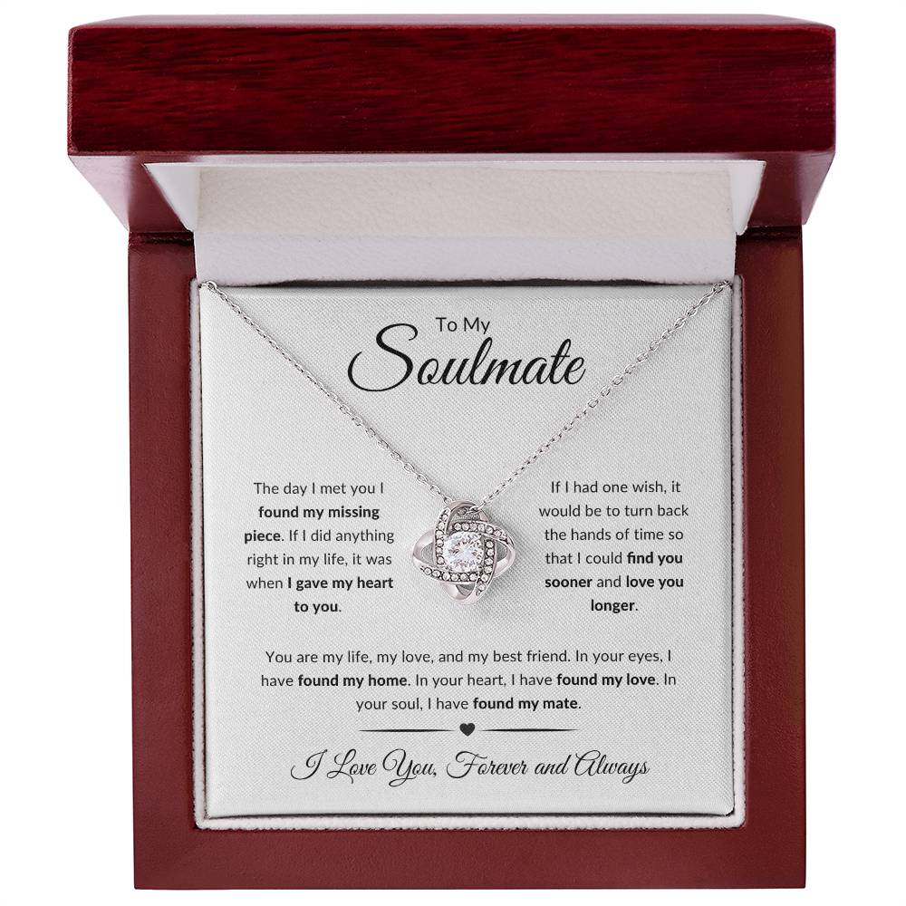 To My Soulmate | I Love You, Forever & Always - Love Knot Necklace - Design Studios Direct