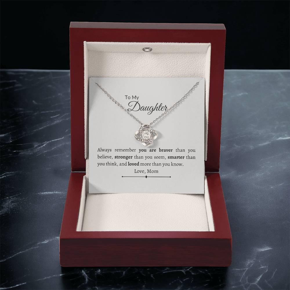 "MY DAUGHTER" Love Knot Necklace - Design Studios Direct