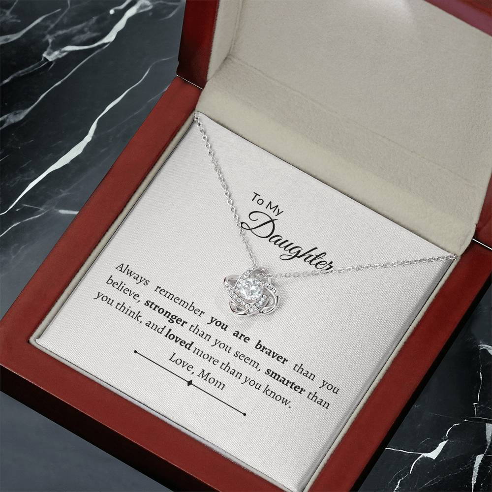 "MY DAUGHTER" Love Knot Necklace - Design Studios Direct