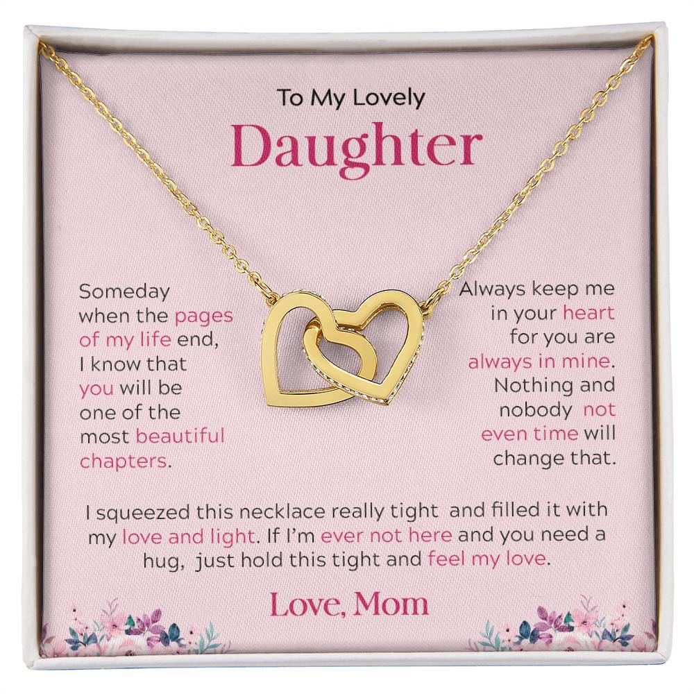 To My Lovely Daughter | Always Keep Me In Your Heart - Interlocking Hearts necklace - Design Studios Direct