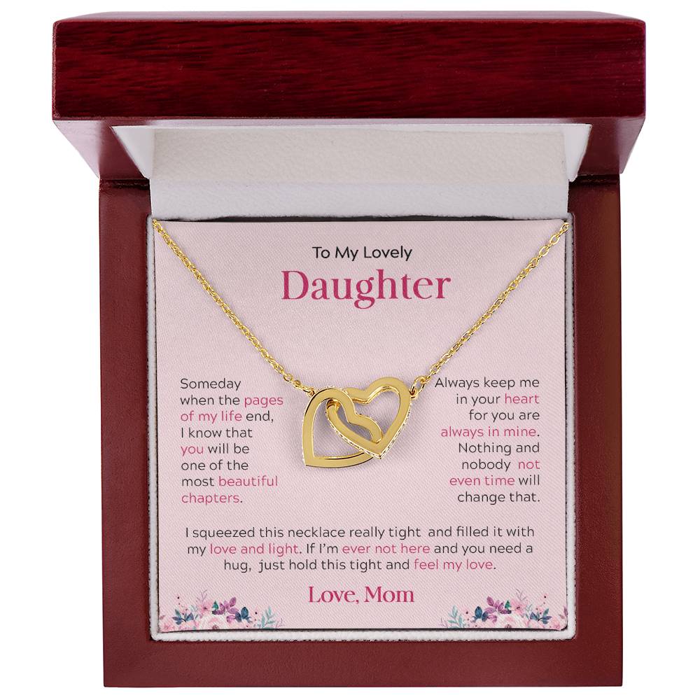 To My Lovely Daughter | Always Keep Me In Your Heart - Interlocking Hearts necklace - Design Studios Direct