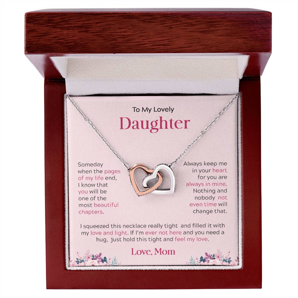 To My Lovely Daughter | Always Keep Me In Your Heart - Interlocking Hearts necklace - Design Studios Direct