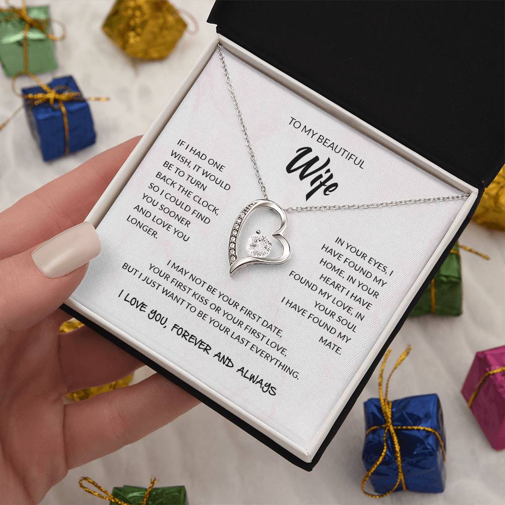 To My Beautiful Wife | I Love You, Forever & Always - Forever Love Necklace - Design Studios Direct