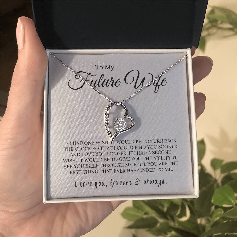 One Wish - To My Future Wife Love Heart Necklace - Design Studios Direct