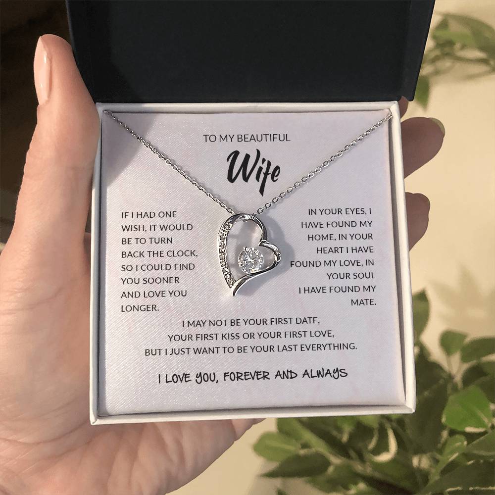 To My Beautiful Wife | I Love You, Forever & Always - Forever Love Necklace - Design Studios Direct