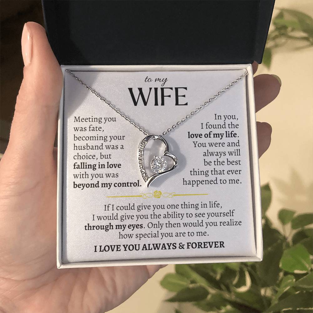 "To My Wife," Heart Necklace - Design Studios Direct