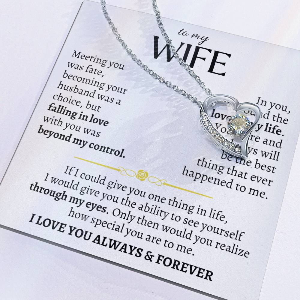 "To My Wife," Heart Necklace - Design Studios Direct