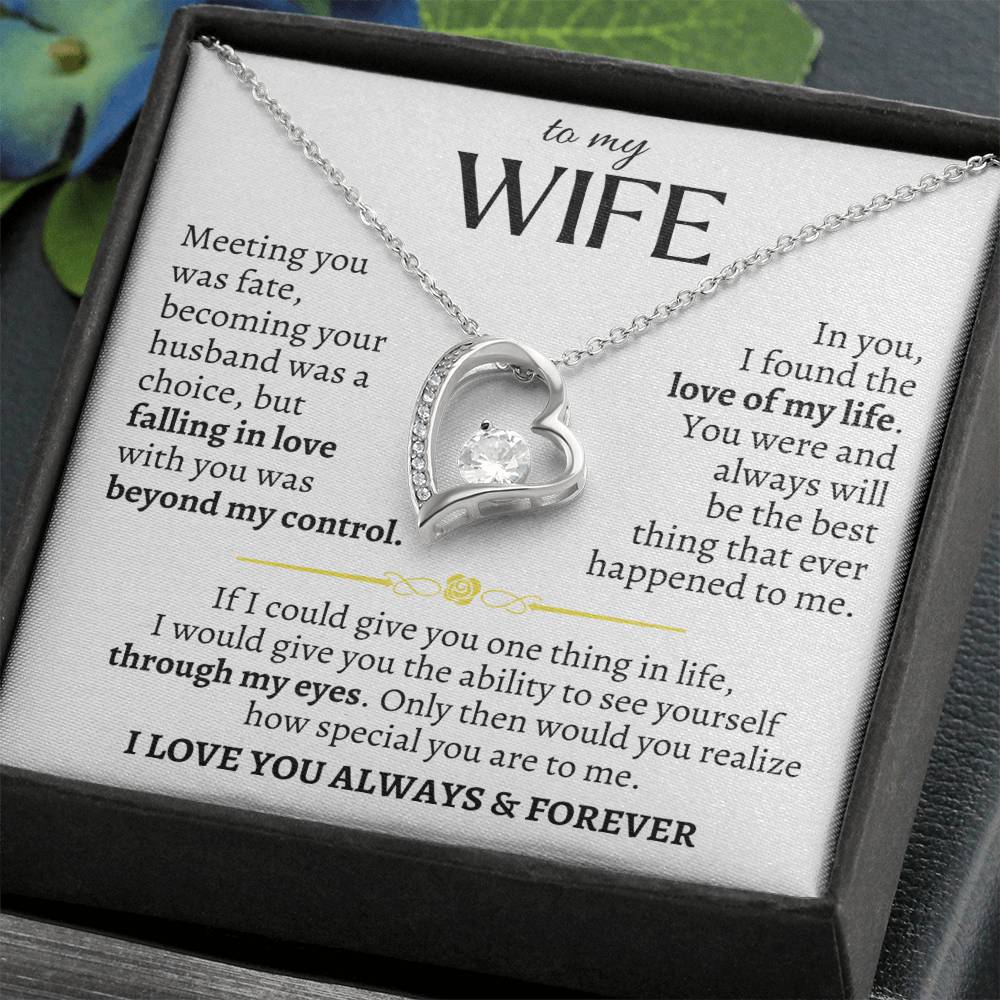 "To My Wife," Heart Necklace - Design Studios Direct