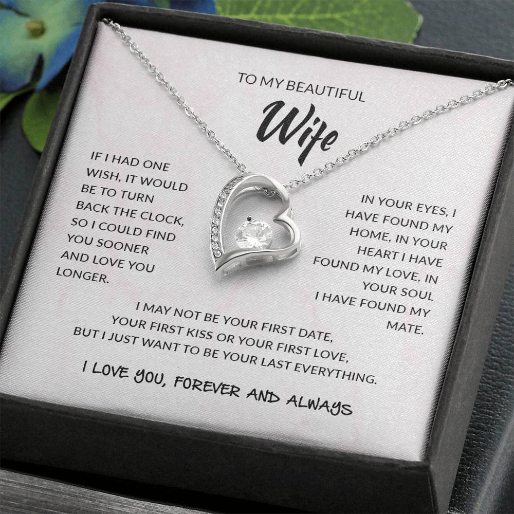 To My Beautiful Wife | I Love You, Forever & Always - Forever Love Necklace - Design Studios Direct