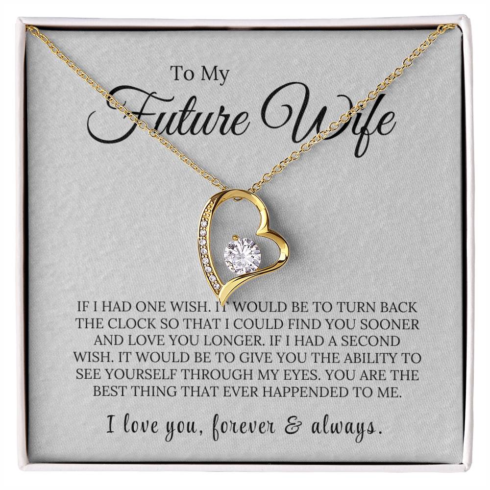 One Wish - To My Future Wife Love Heart Necklace - Design Studios Direct