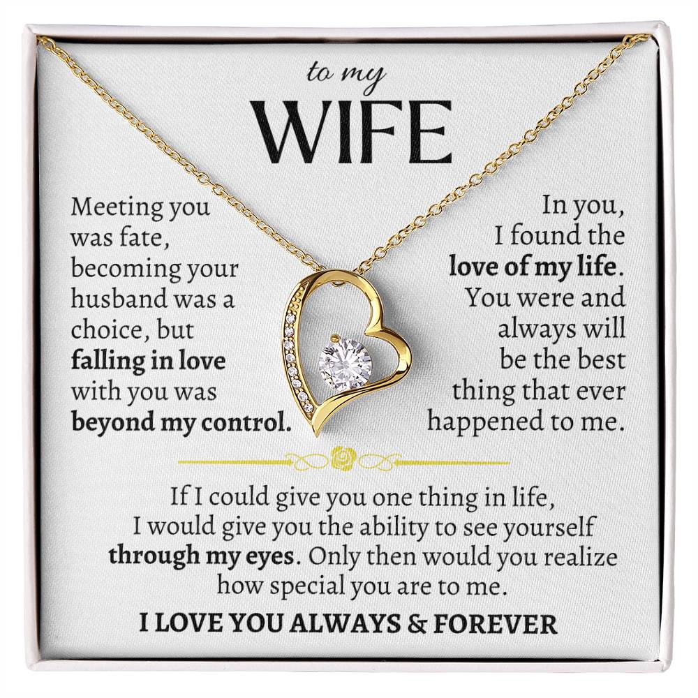 "To My Wife," Heart Necklace - Design Studios Direct
