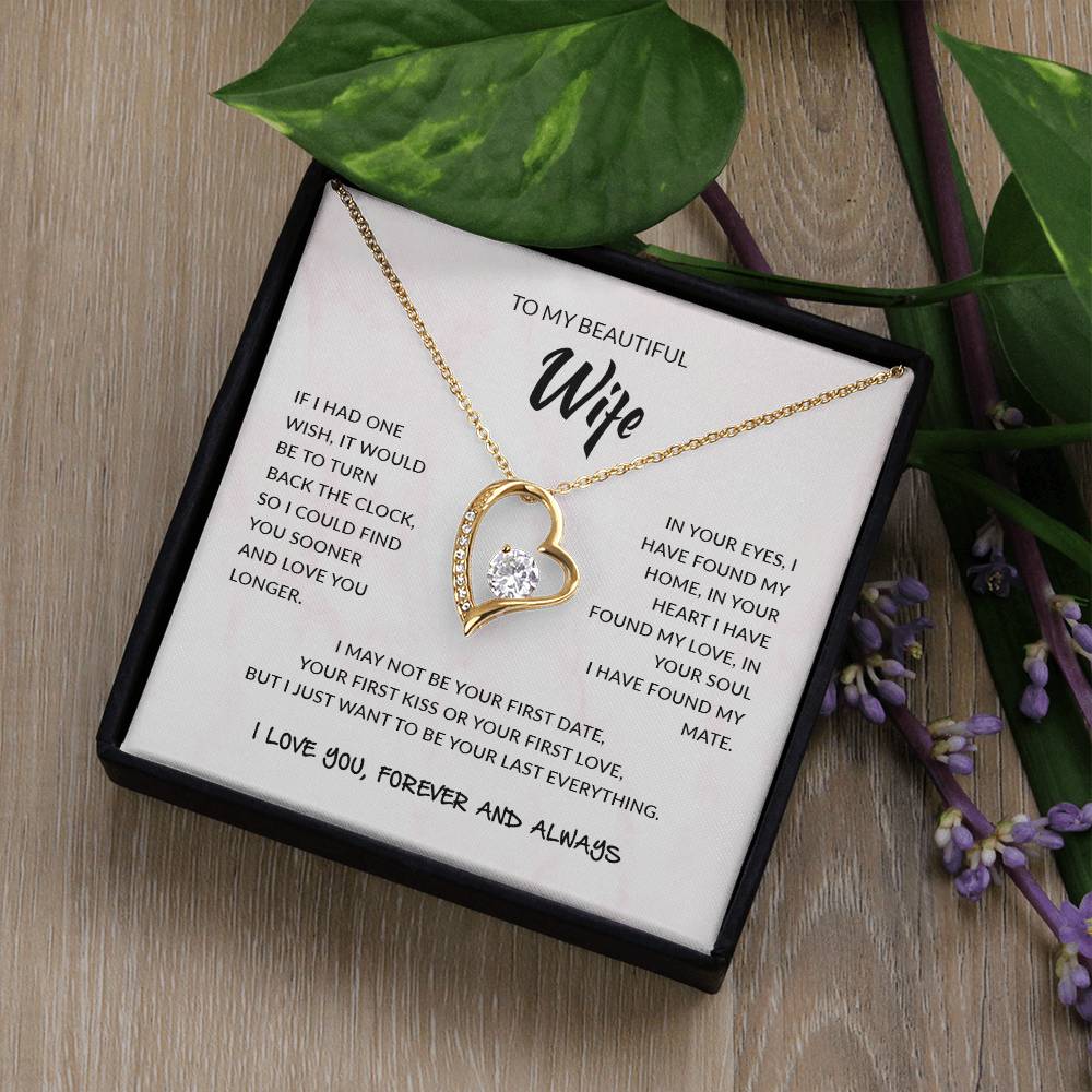 To My Beautiful Wife | I Love You, Forever & Always - Forever Love Necklace - Design Studios Direct