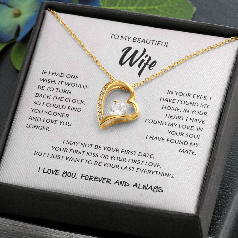 To My Beautiful Wife | I Love You, Forever & Always - Forever Love Necklace - Design Studios Direct