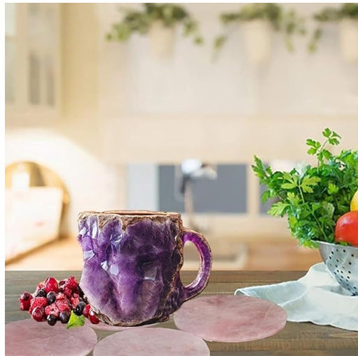 Resin Mineral Crystal Coffee Mugs With Handles Elegant Mineral Crystal Cup - Design Studios Direct