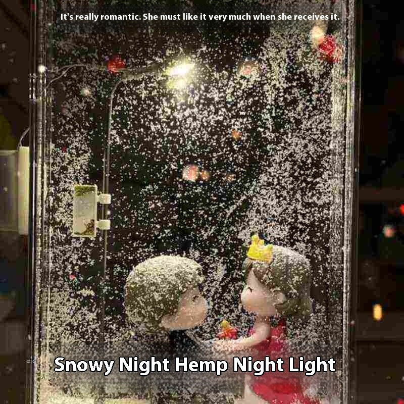 Enchanting Snowfall Night Light – with Flowing Snow Effect - Design Studios Direct