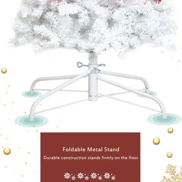 6FT Fir Bent Top Christmas Tree, Santa Hat Style Christmas 300 LED Lights - Design Studios Direct