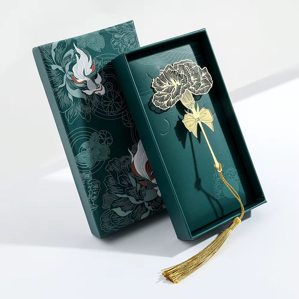 Chinese Style Handmade Book Mark Golden Flower Bookmarks Reading Marker for Book Lover - Design Studios Direct