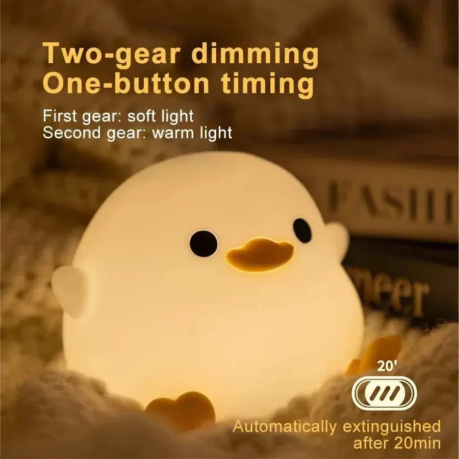LED Night Light Cute Duck Cartoon Silicone Lamp - Design Studios Direct