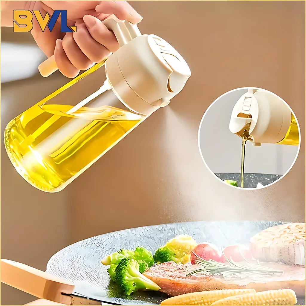 2 in 1 16 oz Glass Oil Dispenser and Spray Bottle - Design Studios Direct
