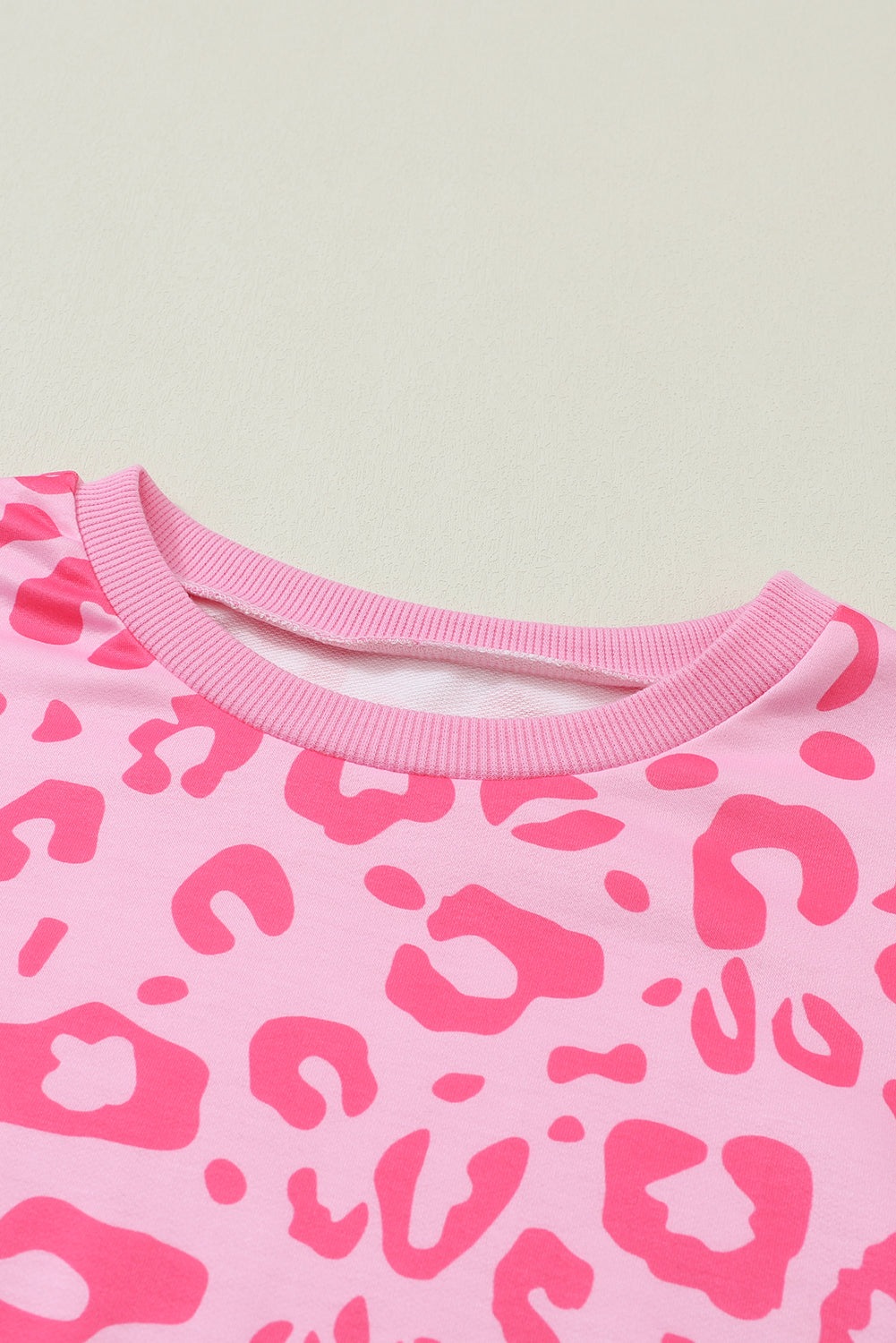 Pink Leopard Long Sleeve Satin Tie Shorts Two Piece Set - Design Studios Direct