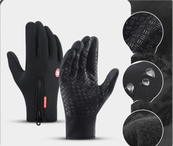 Winter Gloves Touch Screen Riding Motorcycle Sliding Waterproof Sports Gloves With Fleece - Design Studios Direct