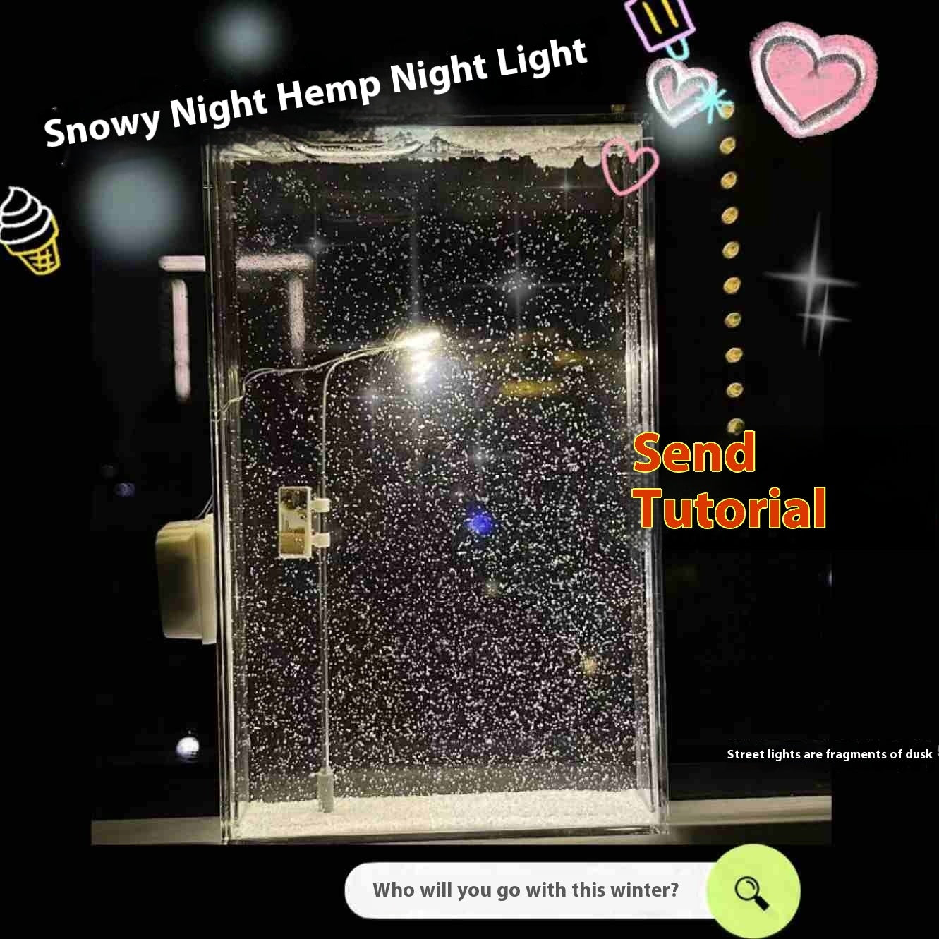 Enchanting Snowfall Night Light – with Flowing Snow Effect - Design Studios Direct