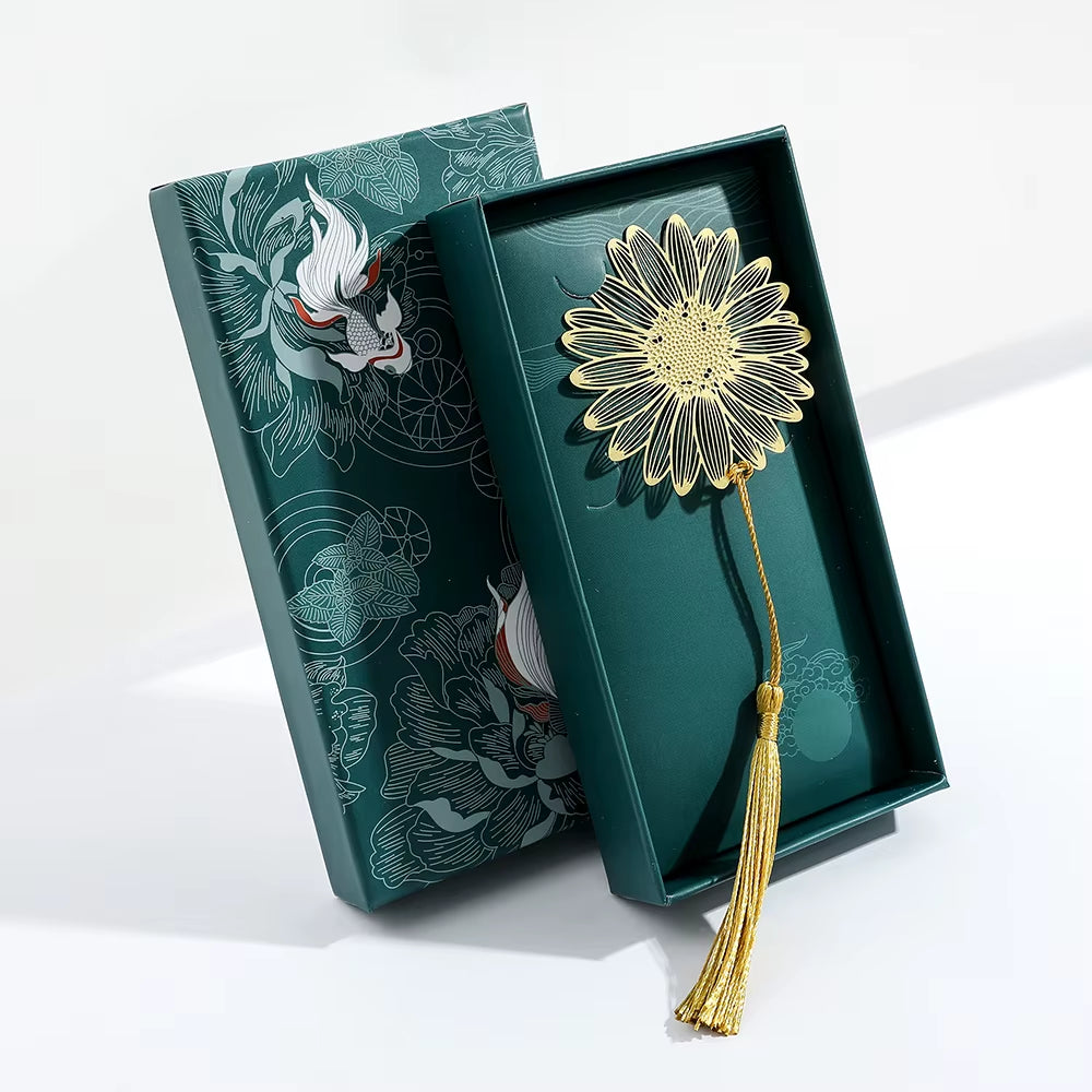 Chinese Style Handmade Book Mark Golden Flower Bookmarks Reading Marker for Book Lover - Design Studios Direct