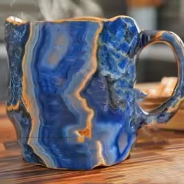 Resin Mineral Crystal Coffee Mugs With Handles Elegant Mineral Crystal Cup - Design Studios Direct