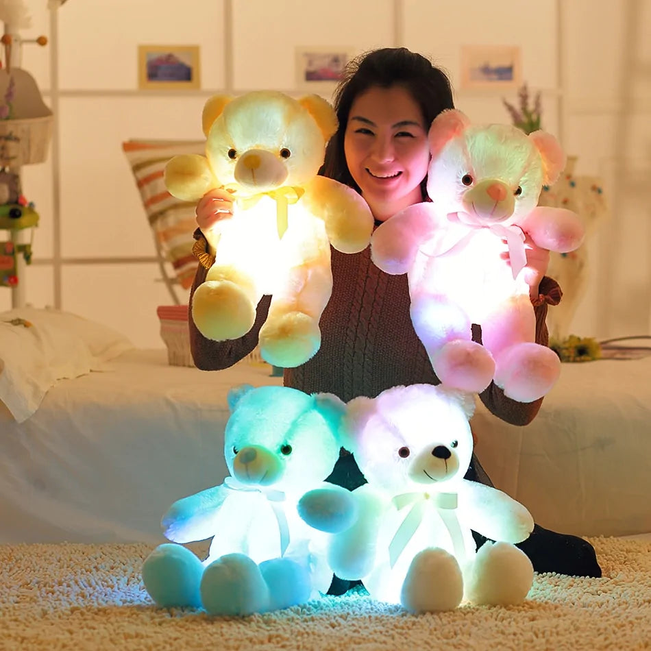 Light Up LED Teddy Bear Stuffed Animals Plush Toy Colorful Glowing Teddy Bear, 20- Inch - Design Studios Direct